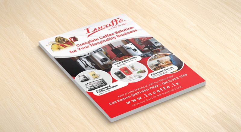 Leaflet design for Lucaffé Ireland